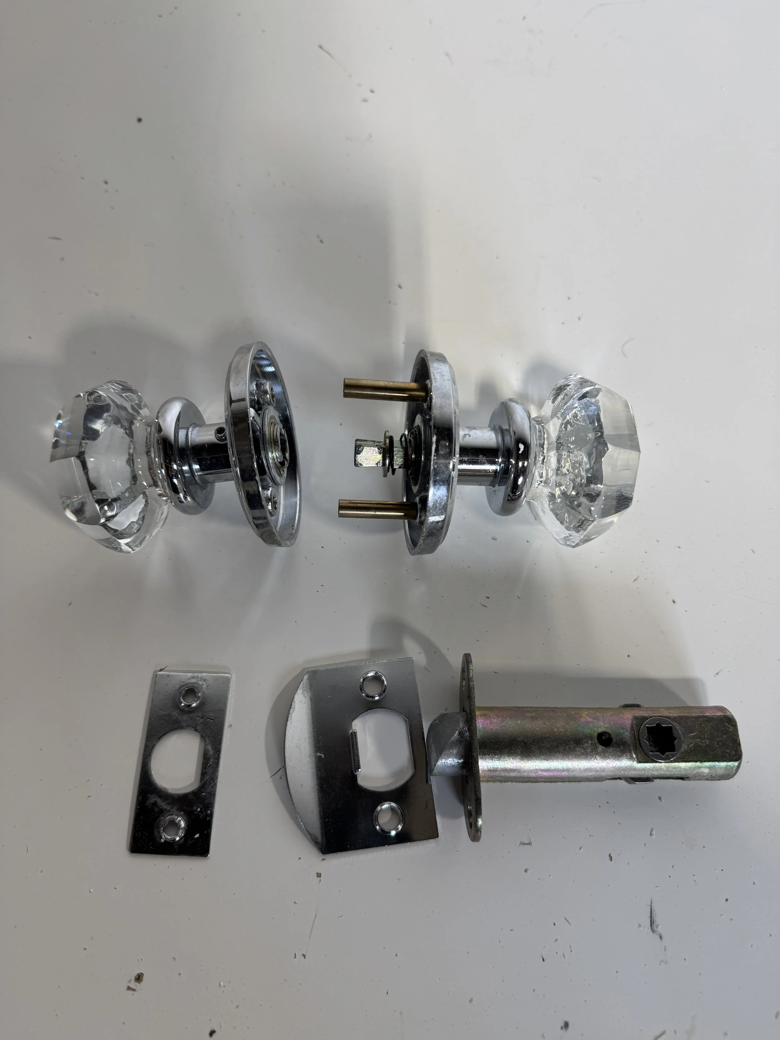 Polished Nickel Glass Door Set Z999