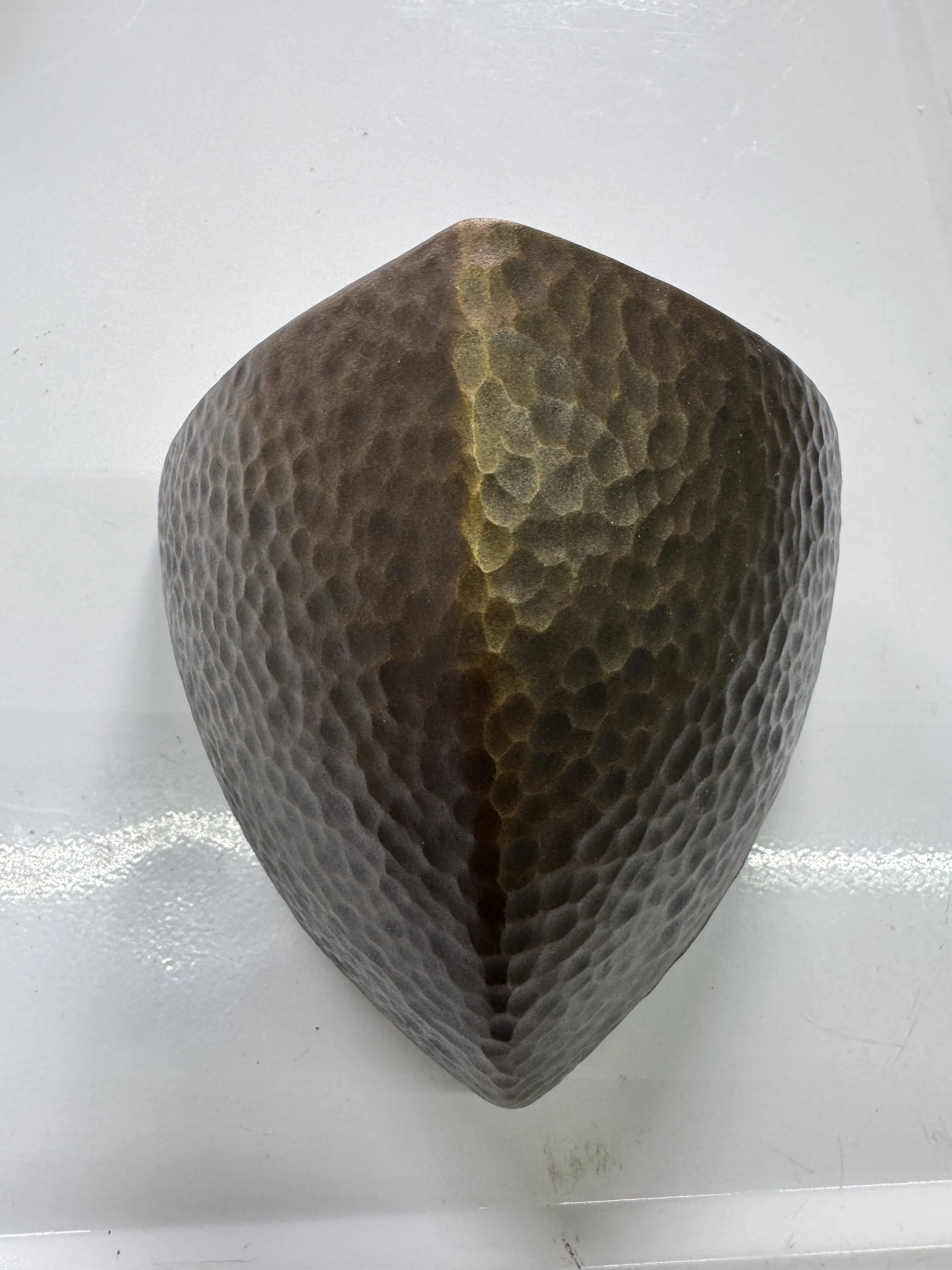 Justice Design Ceramic Hammered Brass Finish Wall Sconce C471