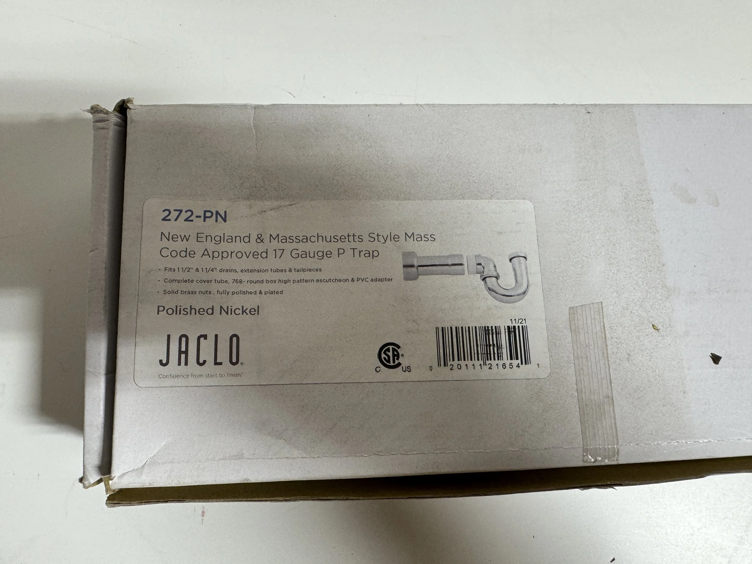 Jaclo Polished Nickel New England P Trap