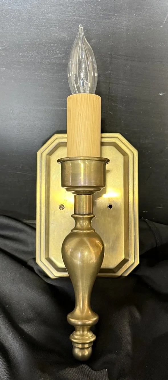 20th Century Brass Single Arm Sconce W125
