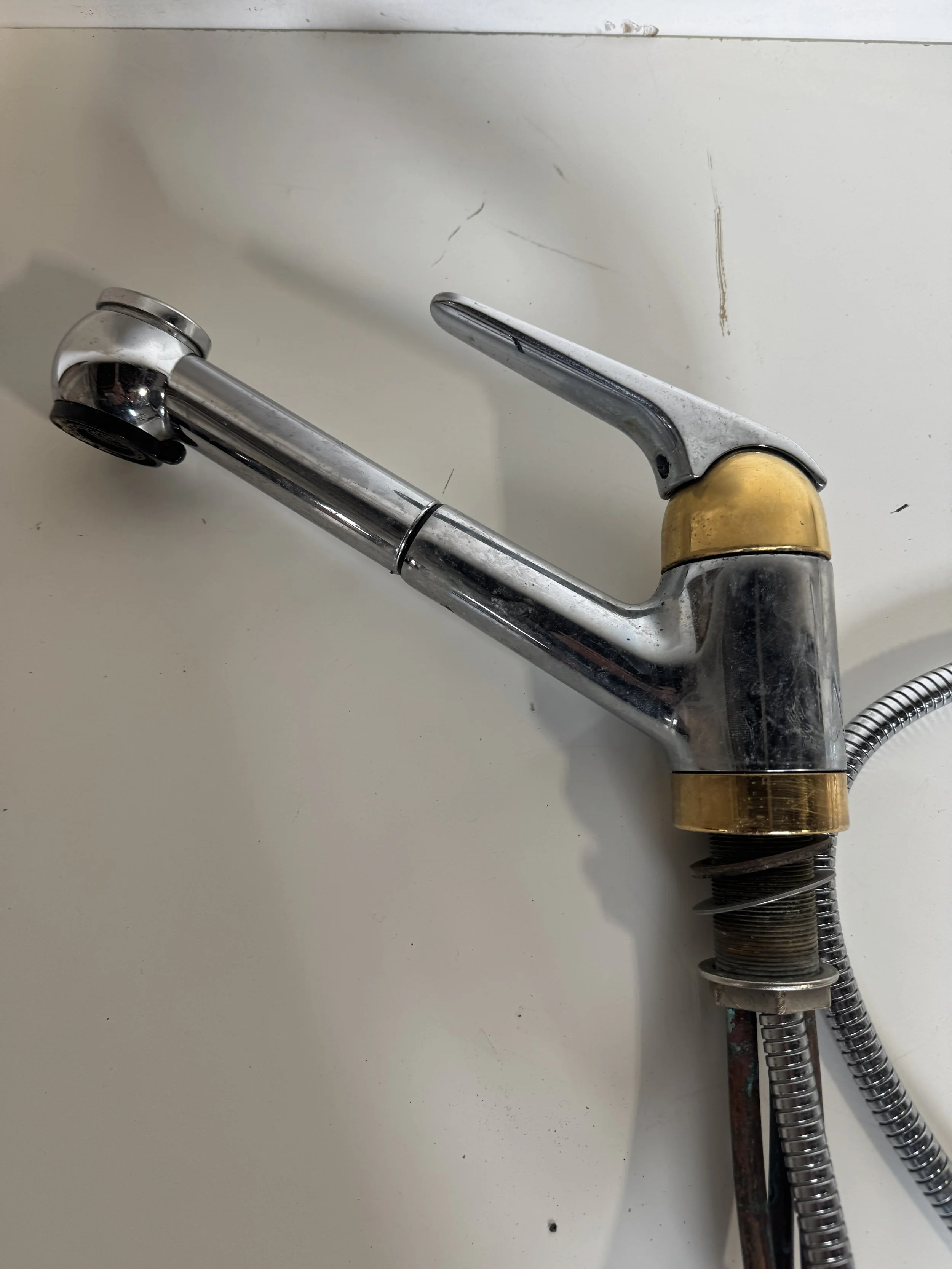 Chrome and Brass Kitchen Faucet W552