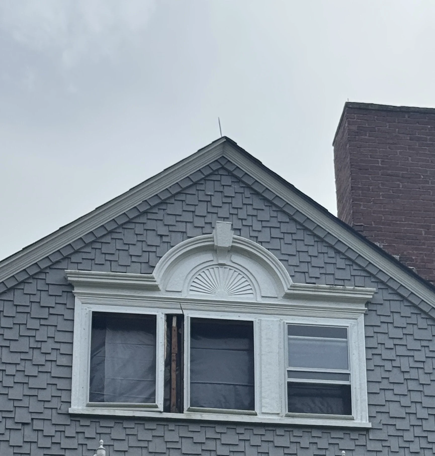 Antique Sunburst Wood Pediment N156