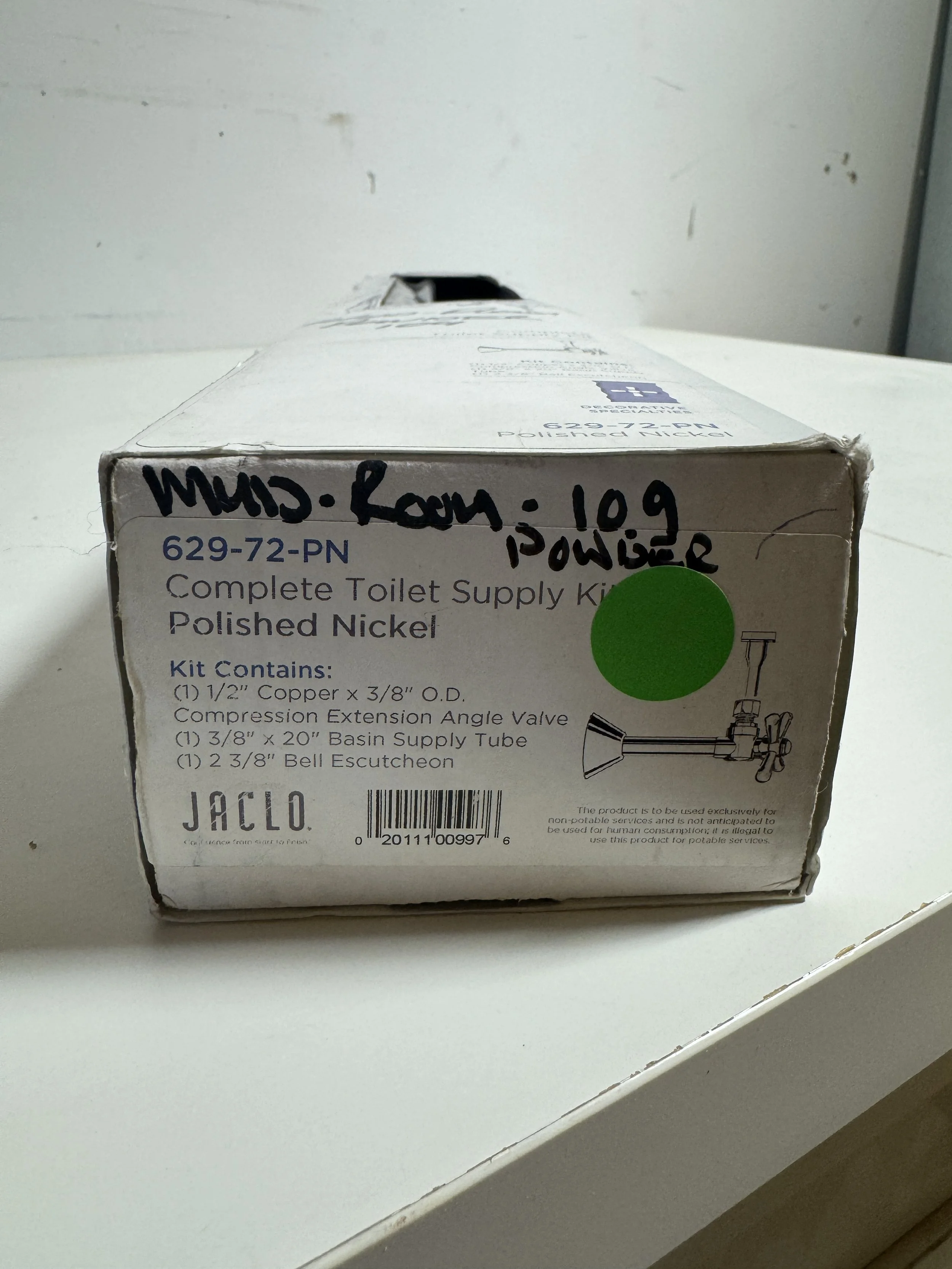 Jaclo Polished Nickel Toilet supply A S001