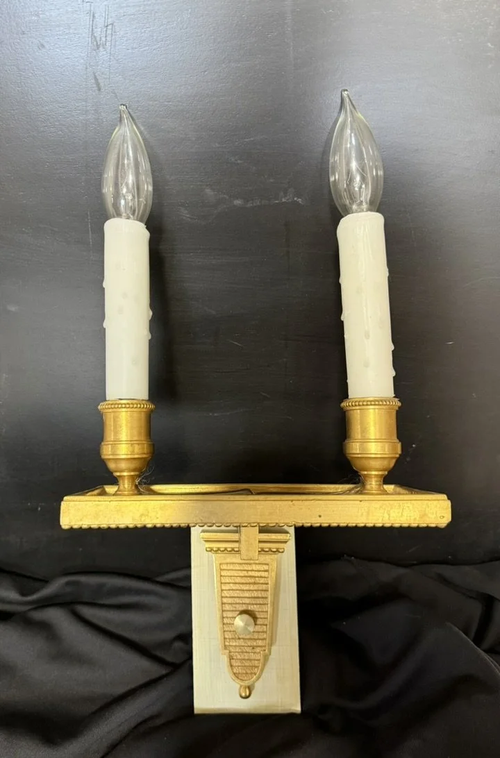 Brass Double Arm Sconce W125