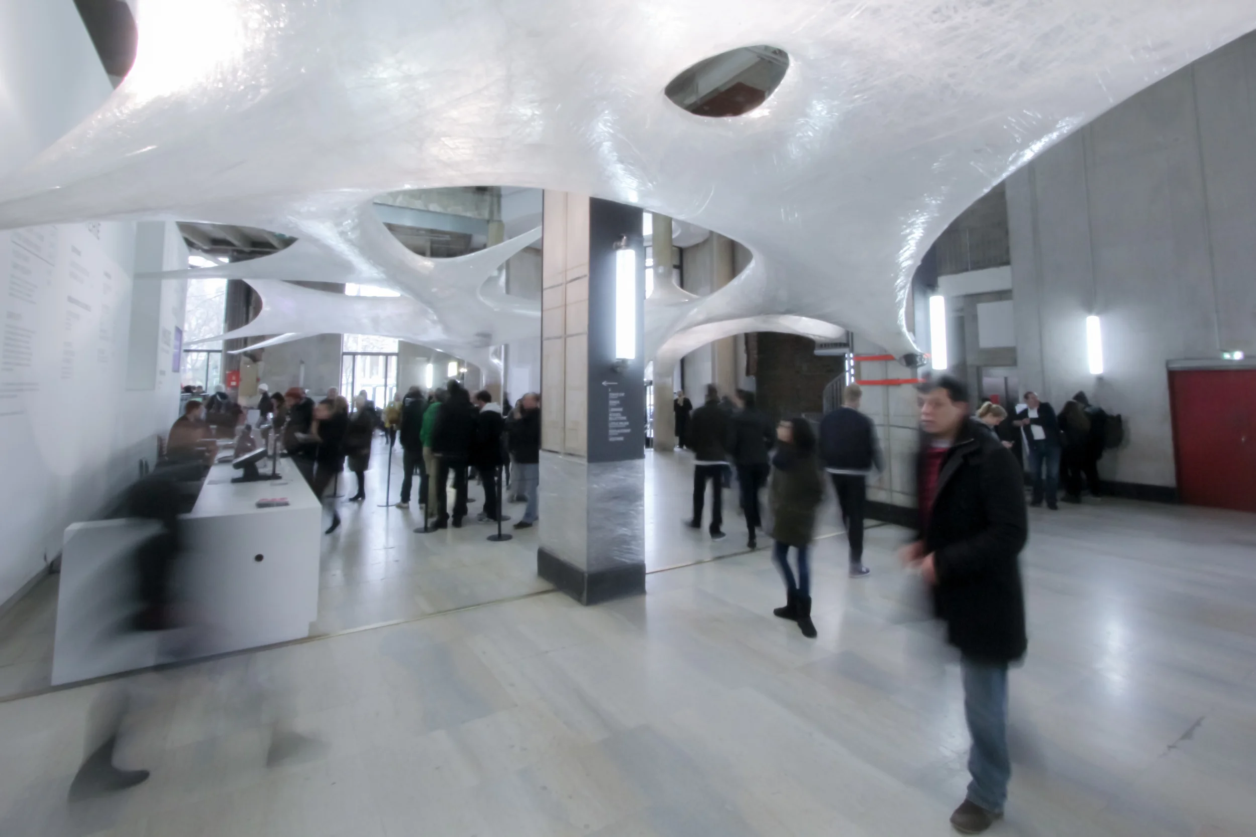 Inside the entrance hall of Palais de Tokyo