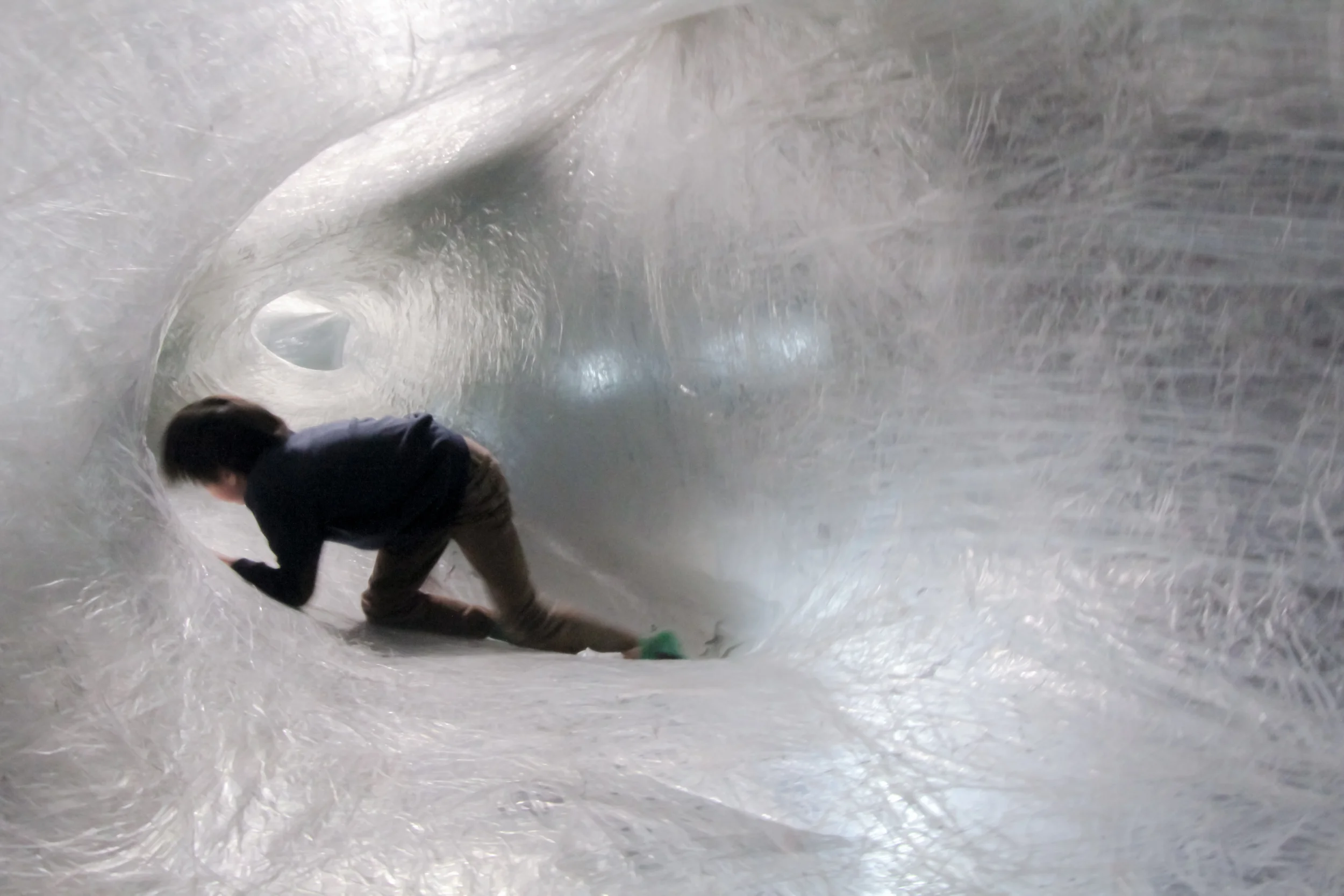 Kids exploring the space like a playground