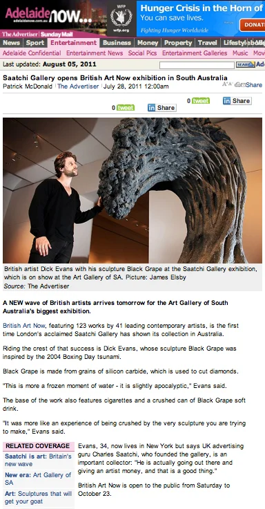 Adelaide Now - Saatchi Gallery opens British Art No2 - 2011