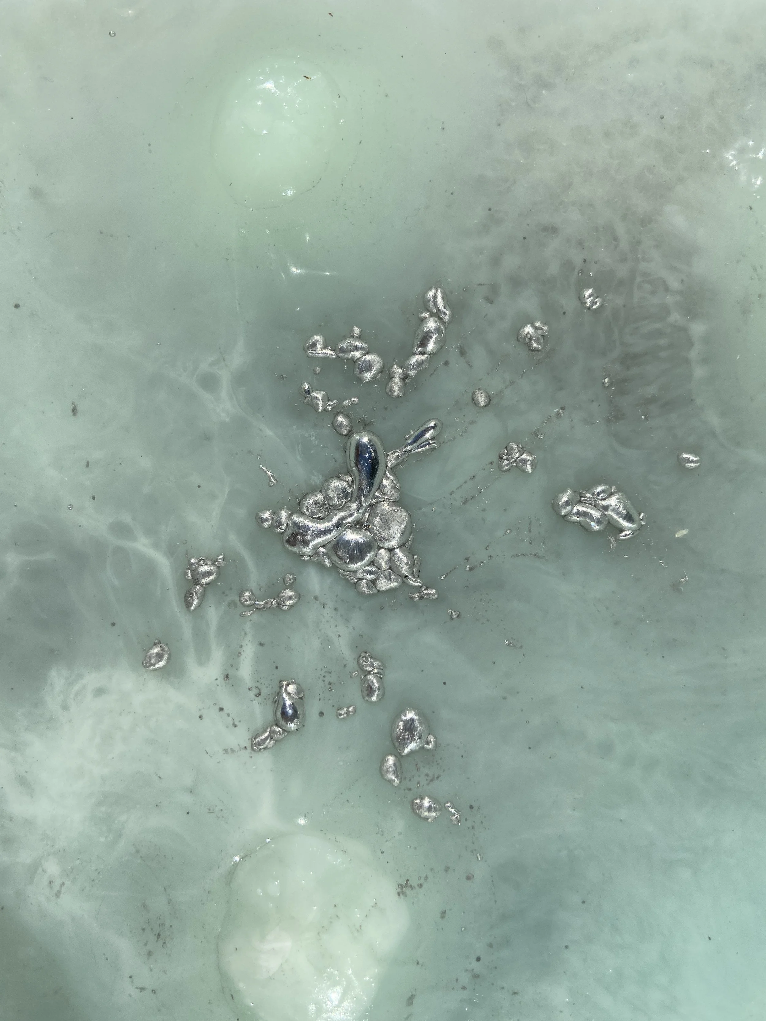  Resin cast dimensional surface + silver cast layer 