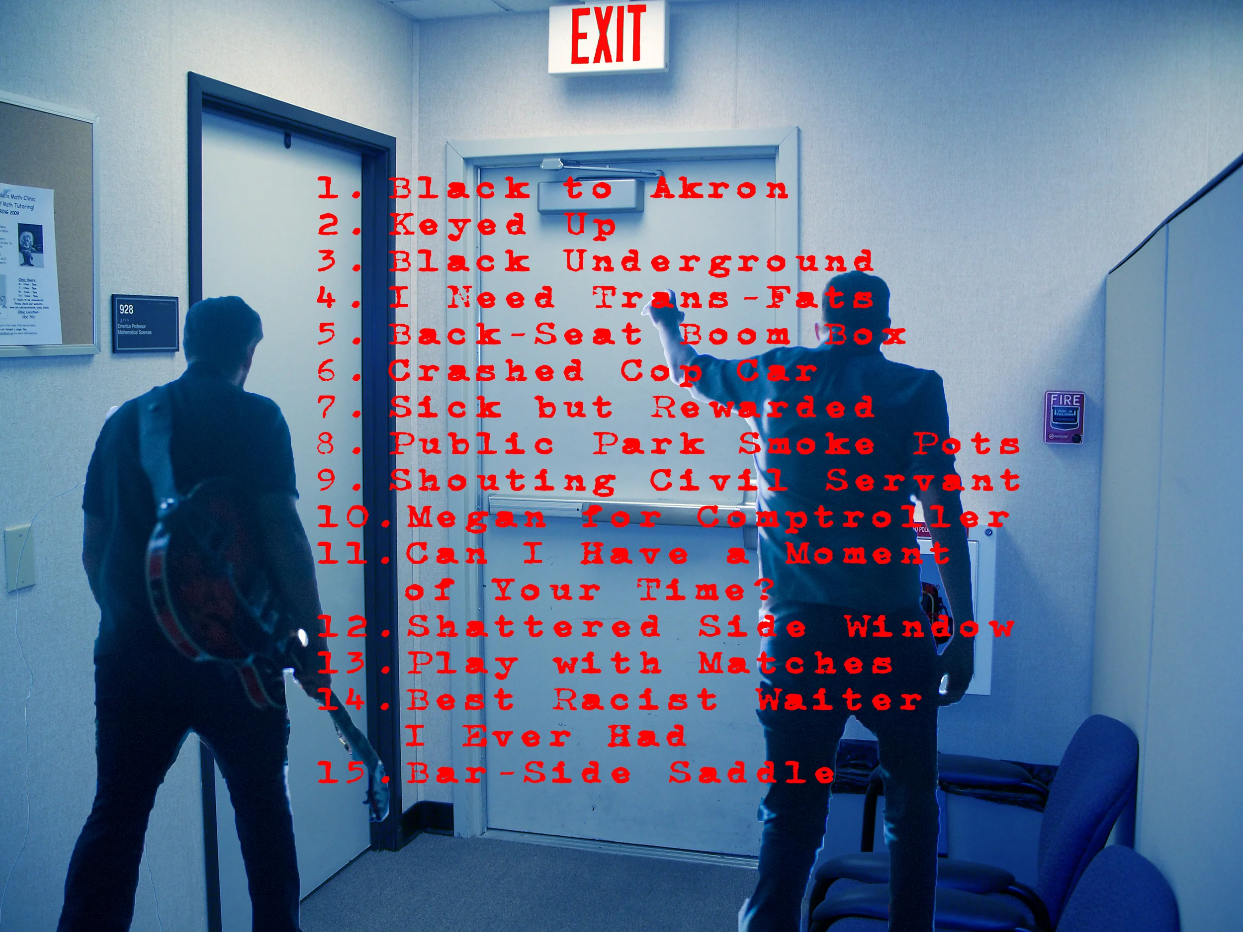 Album: Back Cover with some fictional song titles I came up with after watching some interviews of them. 