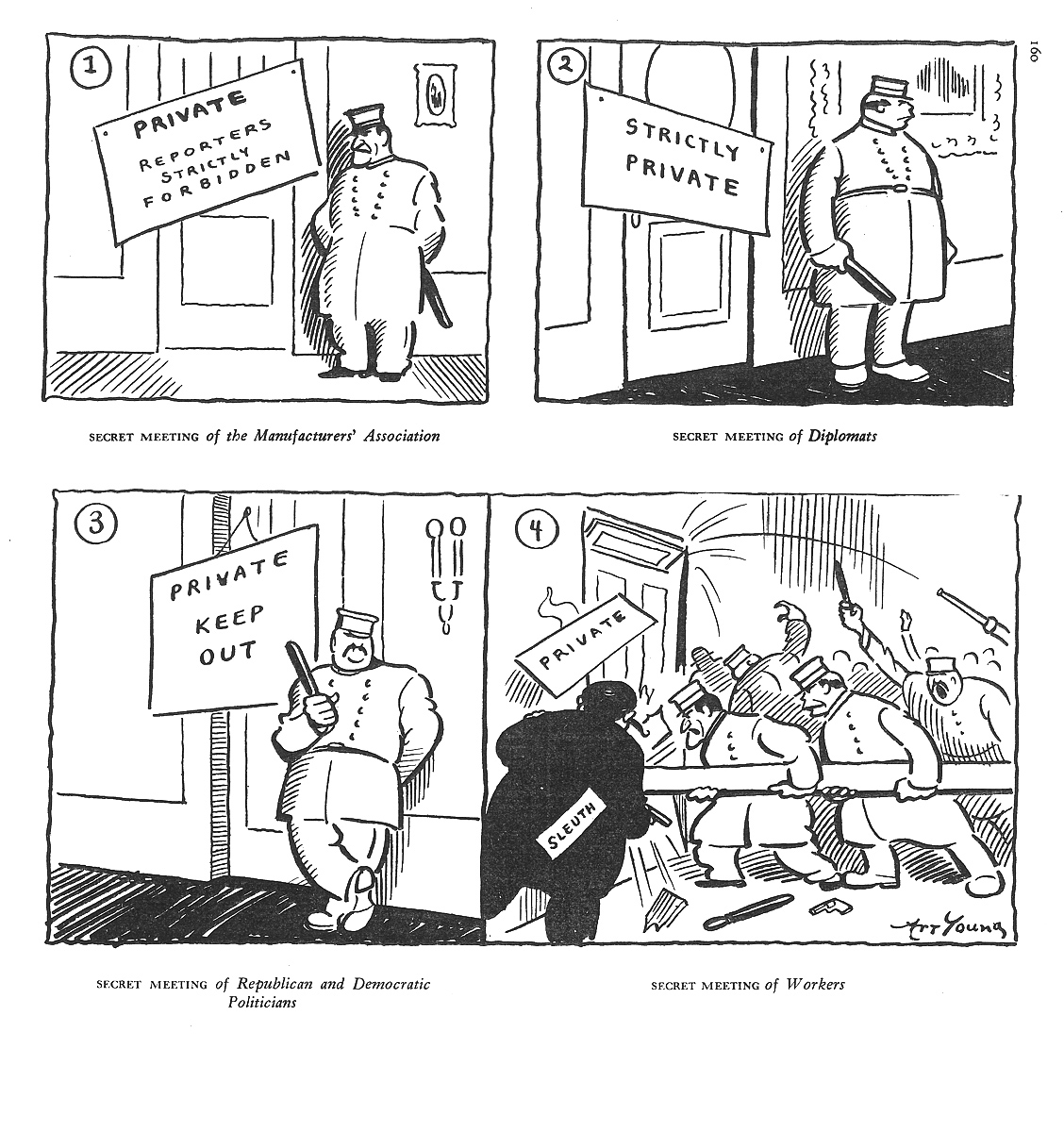 Art Young, “Secret Meeting,” reprinted in The Best of Art Young (Vanguard Press, 1936).