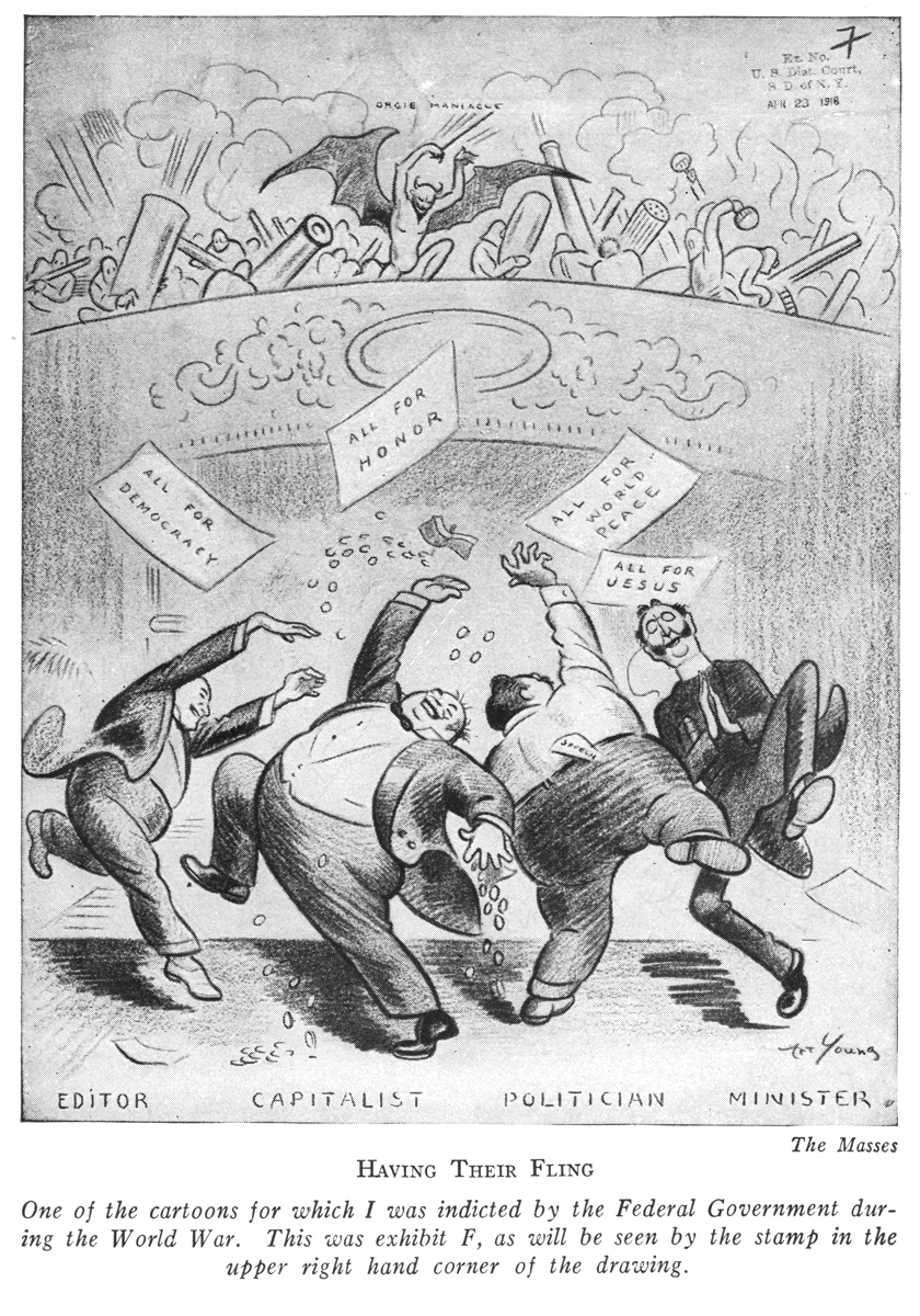 Art Young, Originally printed in The Masses , September 1917. Reprinted with caption in On My Way . 