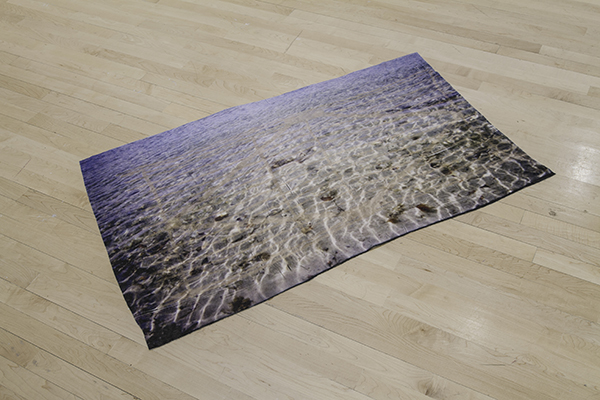 Slice of the Strait Digital Print on Velvet, Fiber-etching, 30" x 47"