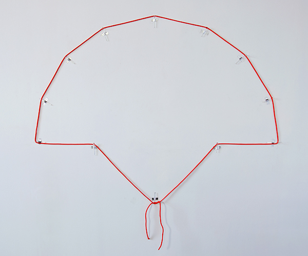 Measuring for Brand Placement Rope, Glass Pins, Aluminum Tape, Approximately 3' x 4', Collaboration 