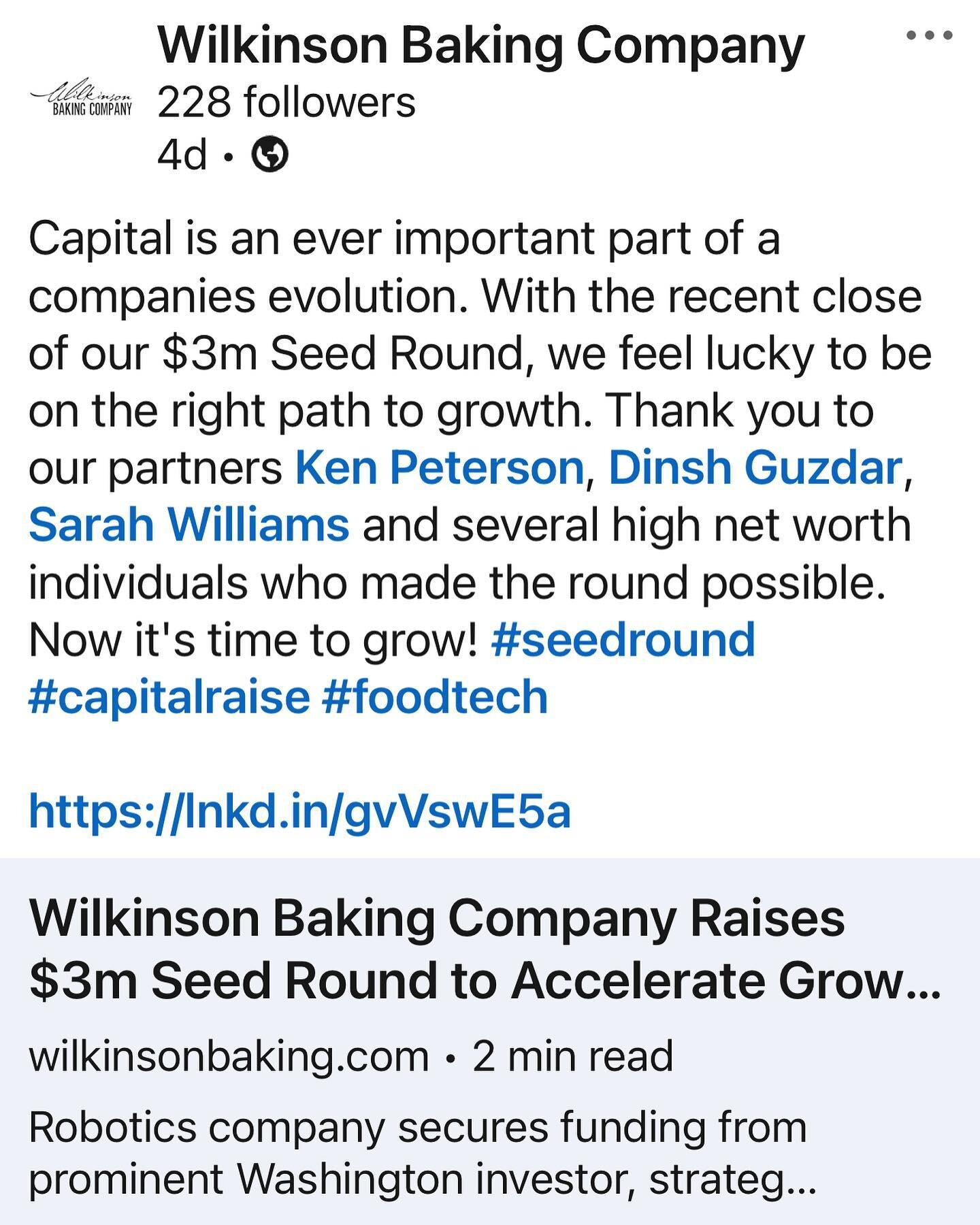 With the markets in turmoil and investors recoiling, raising capital this last summer was challenging. However, we got it done. With capital in hand, we can now get back to focusing on building a great company. #foodtech #seedround #growth