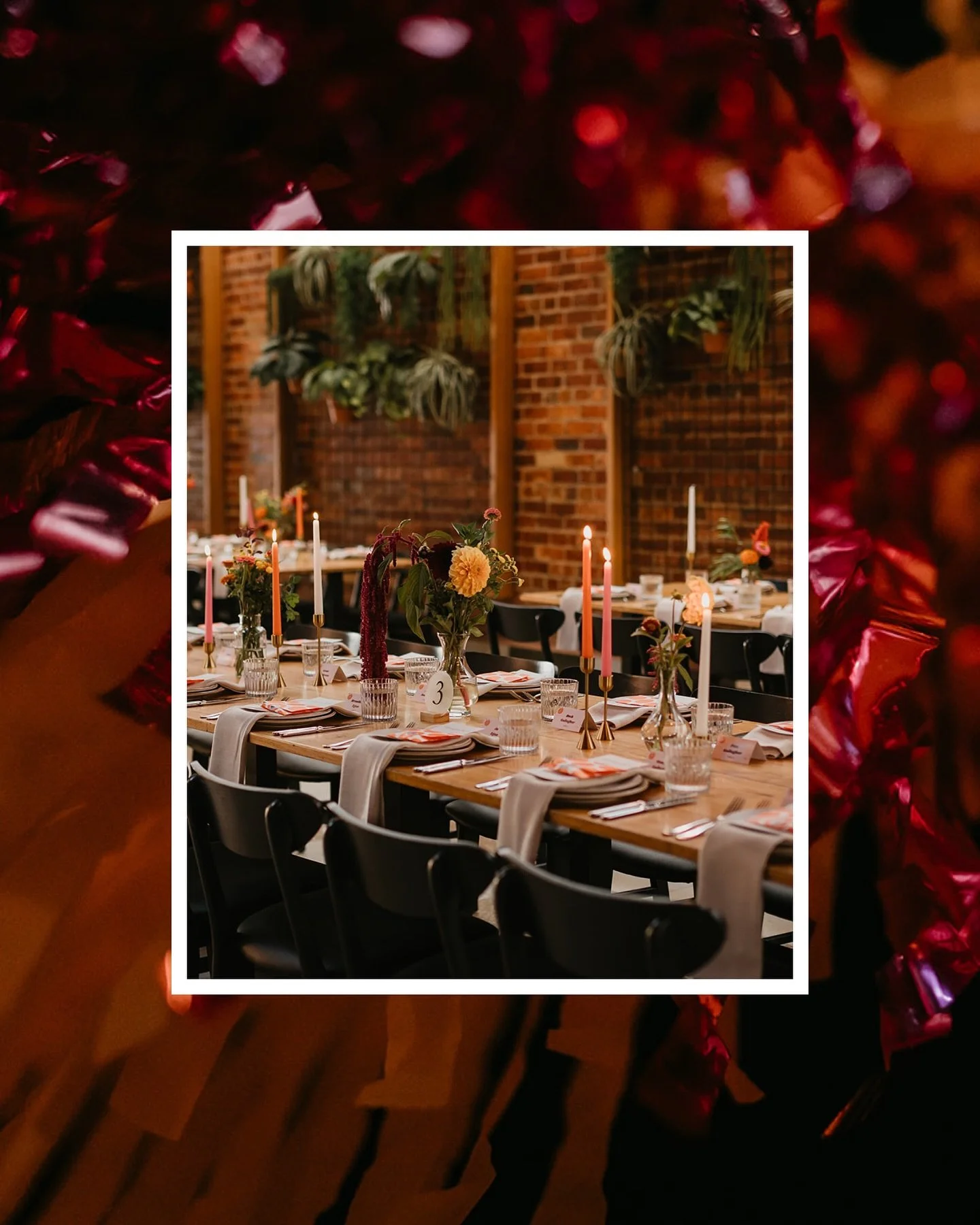 Details from Hannah &amp; Alexis' 

Photographer: @hadtobeyouweddings 
Cake: @mali_bakes 
Bangin Hangins: @banginhangins