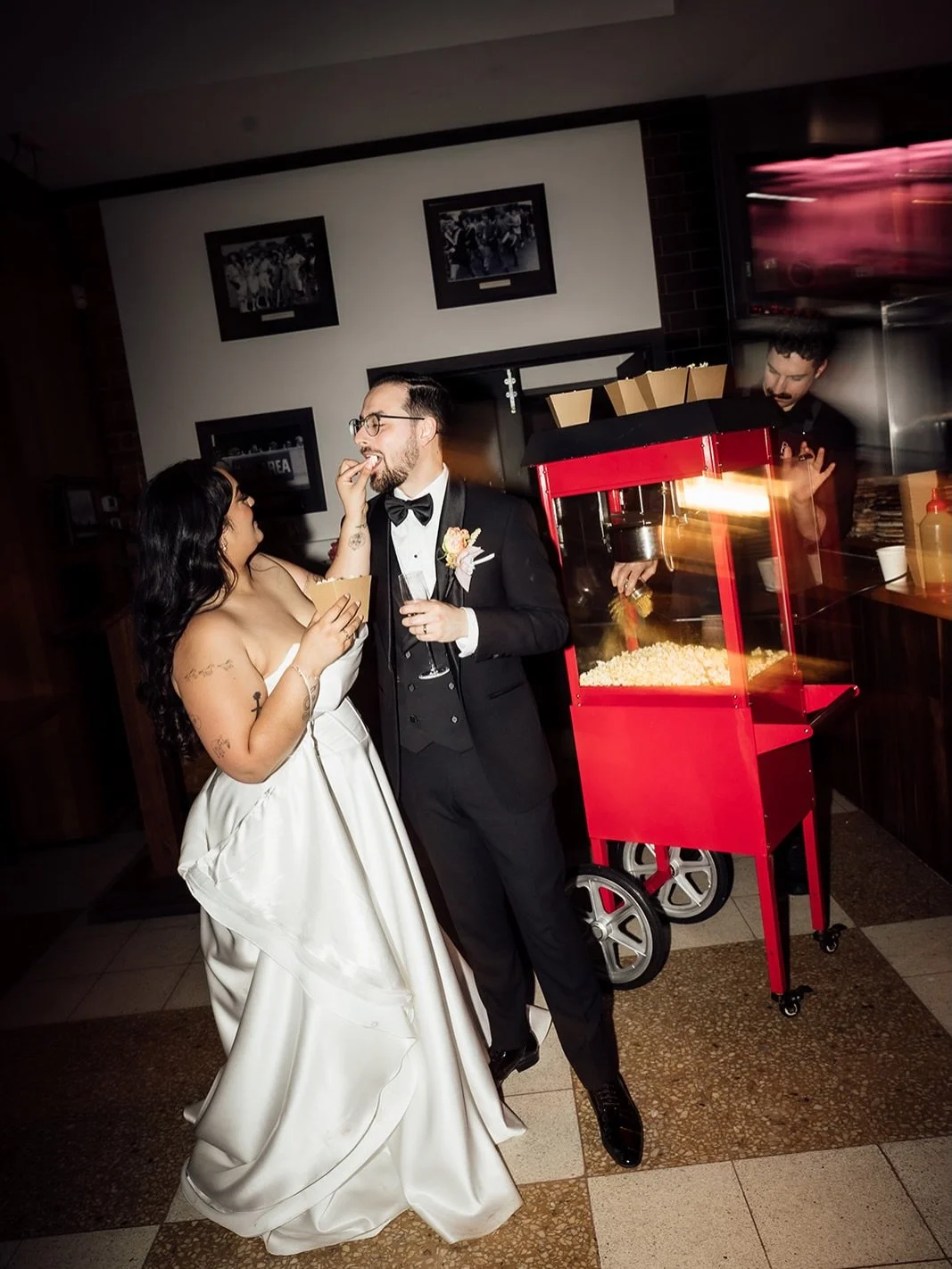 A quick popcorn pit stop before the party continues 🍿
.
.
.
Photographer: @lizbarnesphoto 
Cake: @missladybirdcakes
DJ: @djemilygracie
Florist: @pompandsplendour
Photobooth: @boothalicious
Firy Lights: @wwave_audio_visual
.