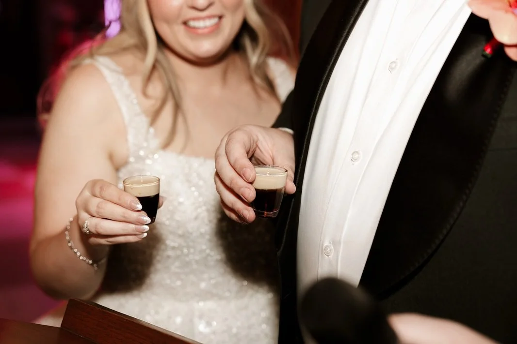 Who said a toast needs to be with champagne...... Ashling &amp; Liam knew what they were about &amp; a Baby Guinness set the tone to party the night away. 

Photographer:@nikkimccronephotography
Celebrant: @customcelebrations_by_dee
Cake: @brunetticl