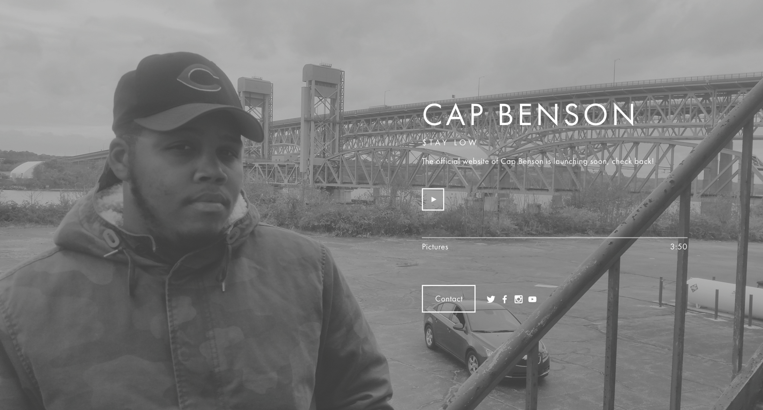 Rapper Cap Benson teamed up with Graphics By T to create his official website which features music, videos, photos, and touring and ticket information. In addition to working on CapBenson.com, Graphics By T also helped Cap to establish his brand on social media ahead of his music video release for his latest single, "Pictures.” www.capbenson.com - current design