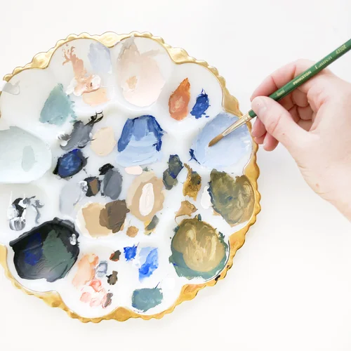 Ceramic watercolour mixing palette deals