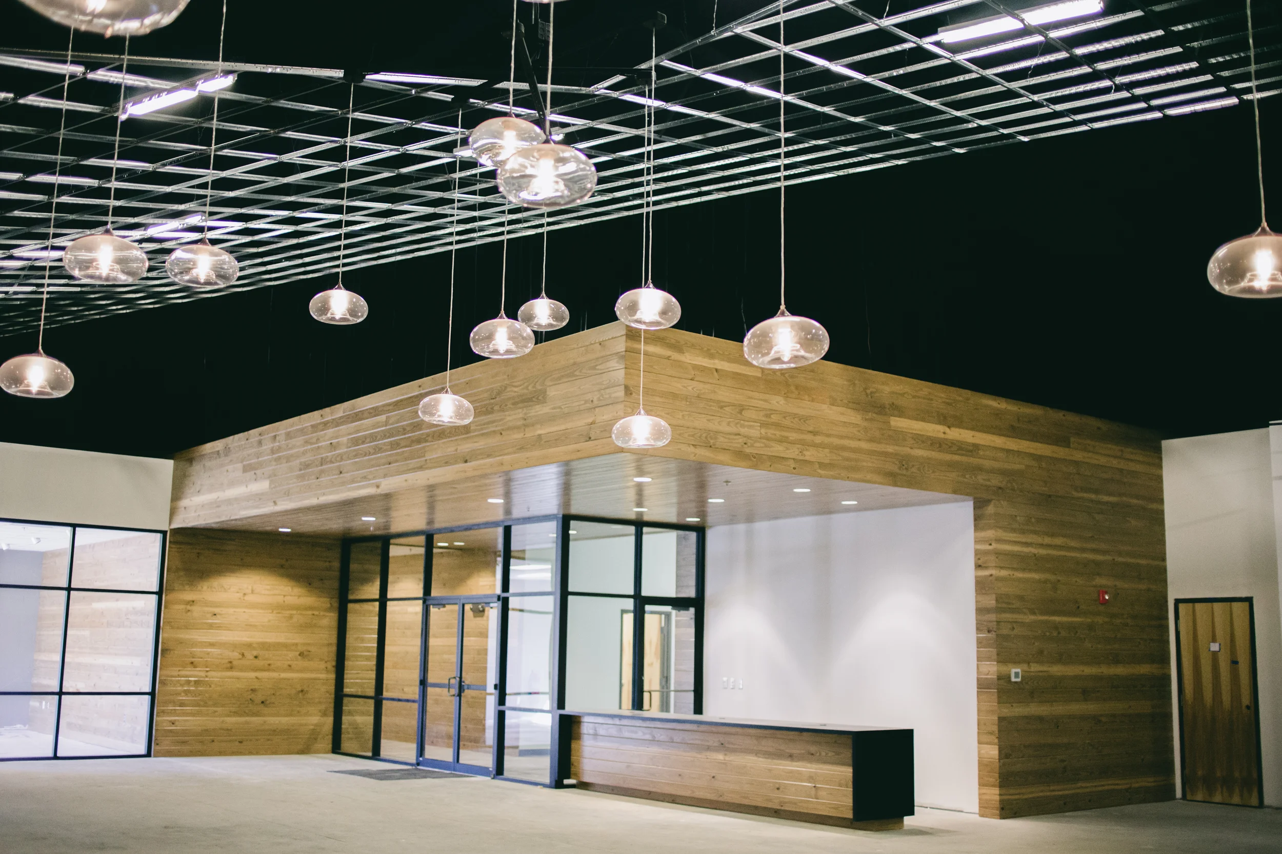View from coffee bar of lobby and Kids check-in space 