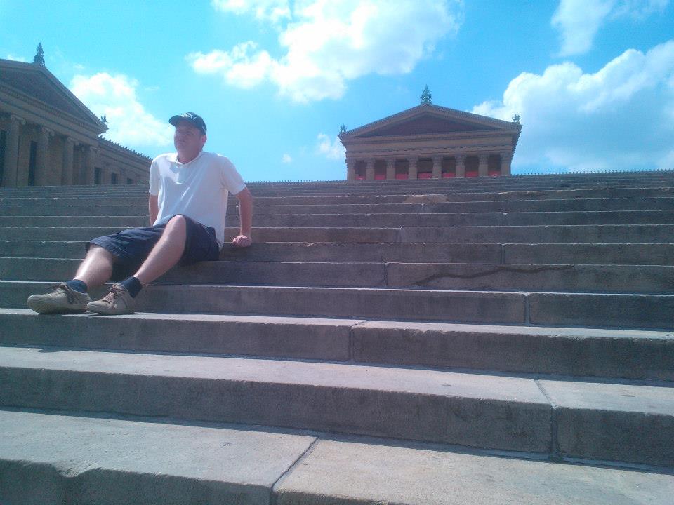  Daniel from Denmark sitting next to a very famous crack in the steps. Do you know why? 