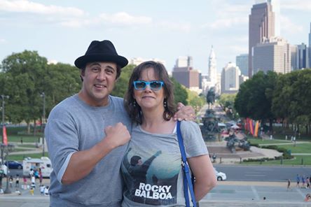   My friend Anne from Belgium at the Rocky steps!  