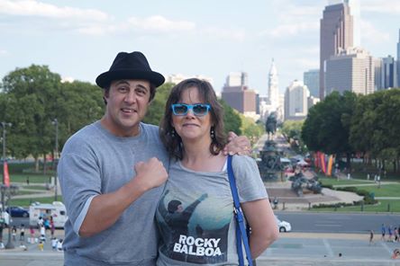 My friend Anne from Belgium at the Rocky steps!