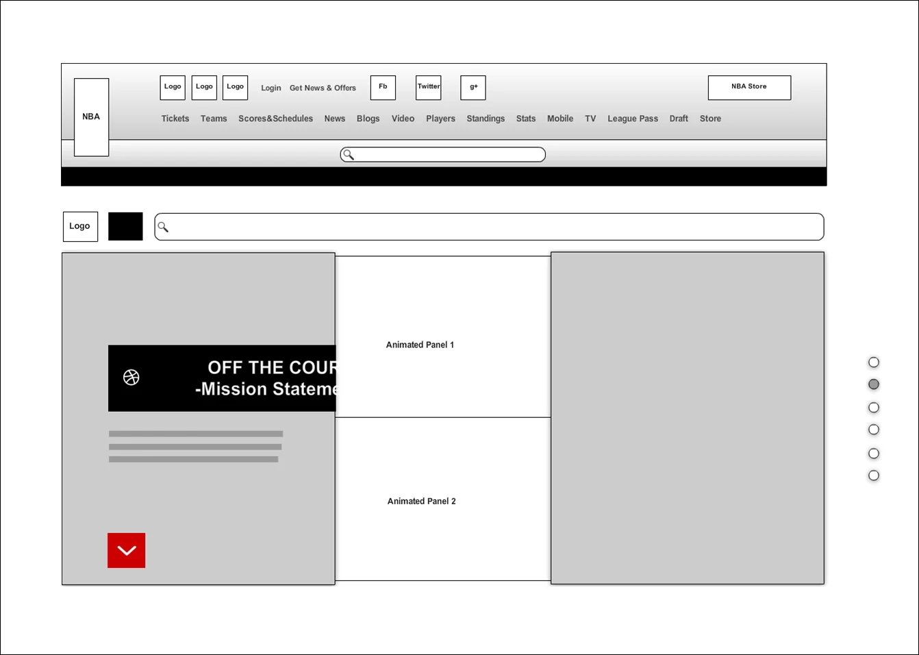 Wireframe - Intro page