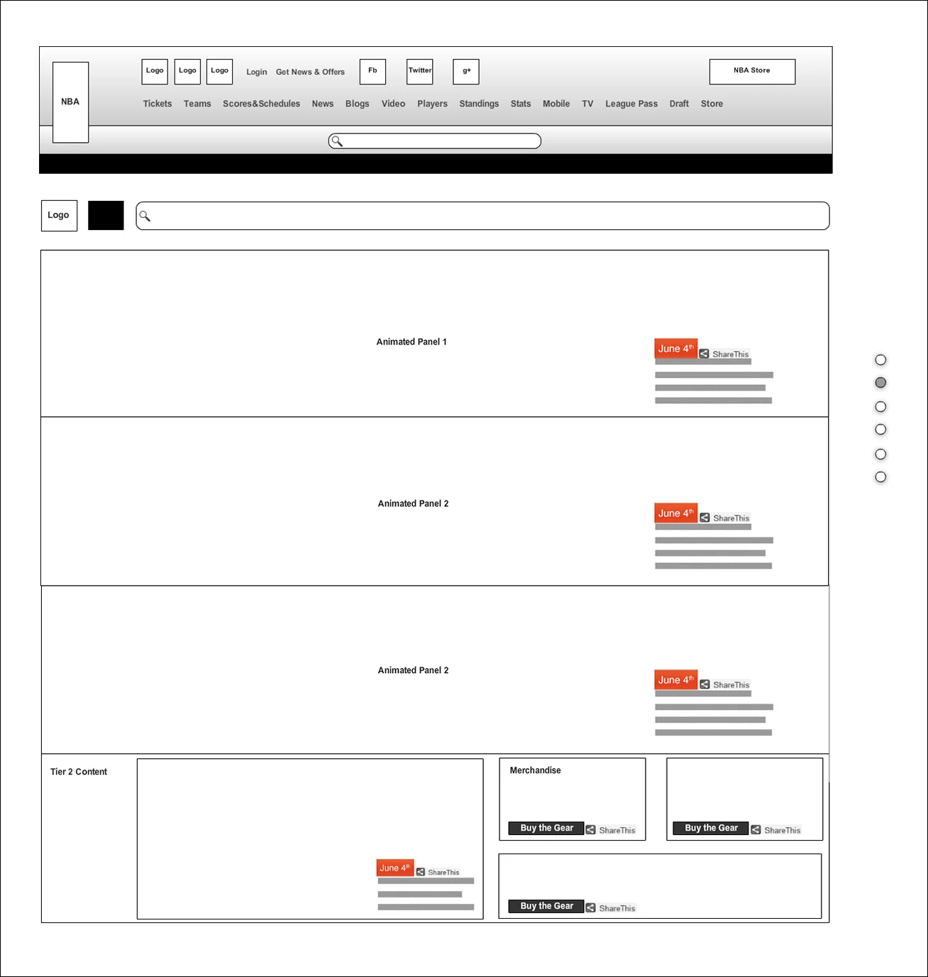 Wireframe - Homepage