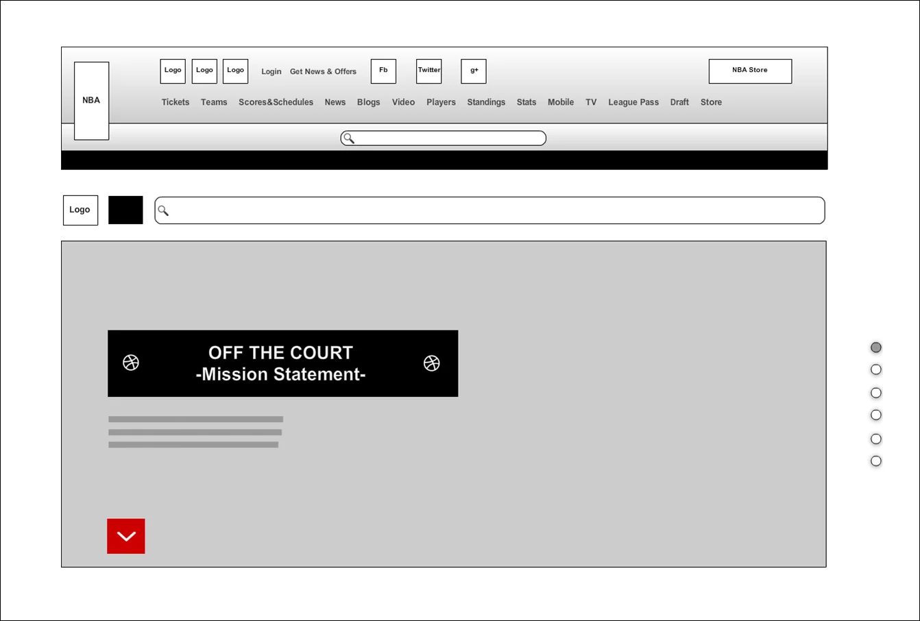 Wireframe - Intro page