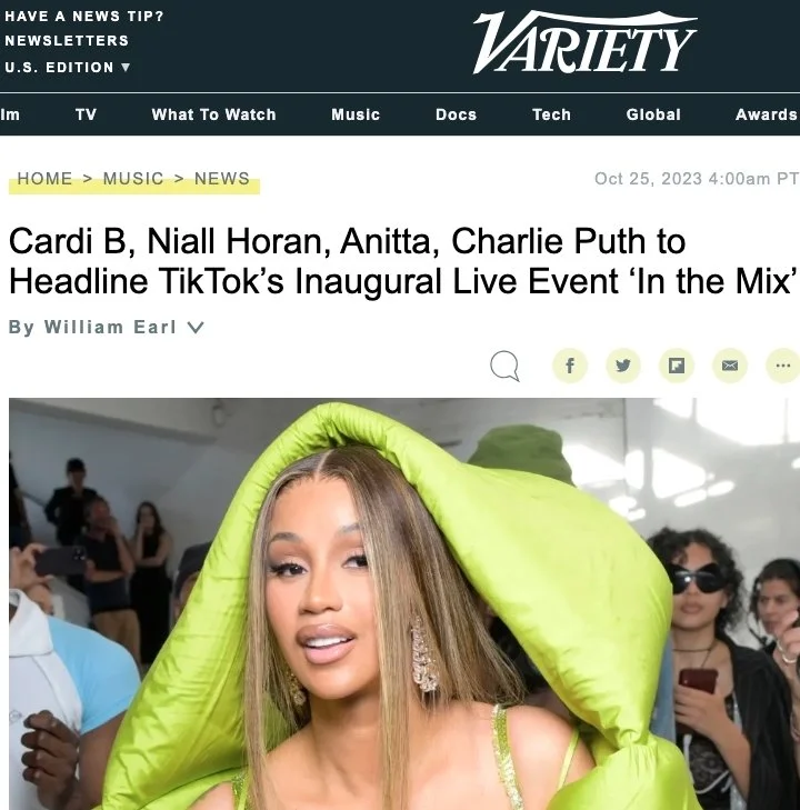 The announcement made all the music headlines