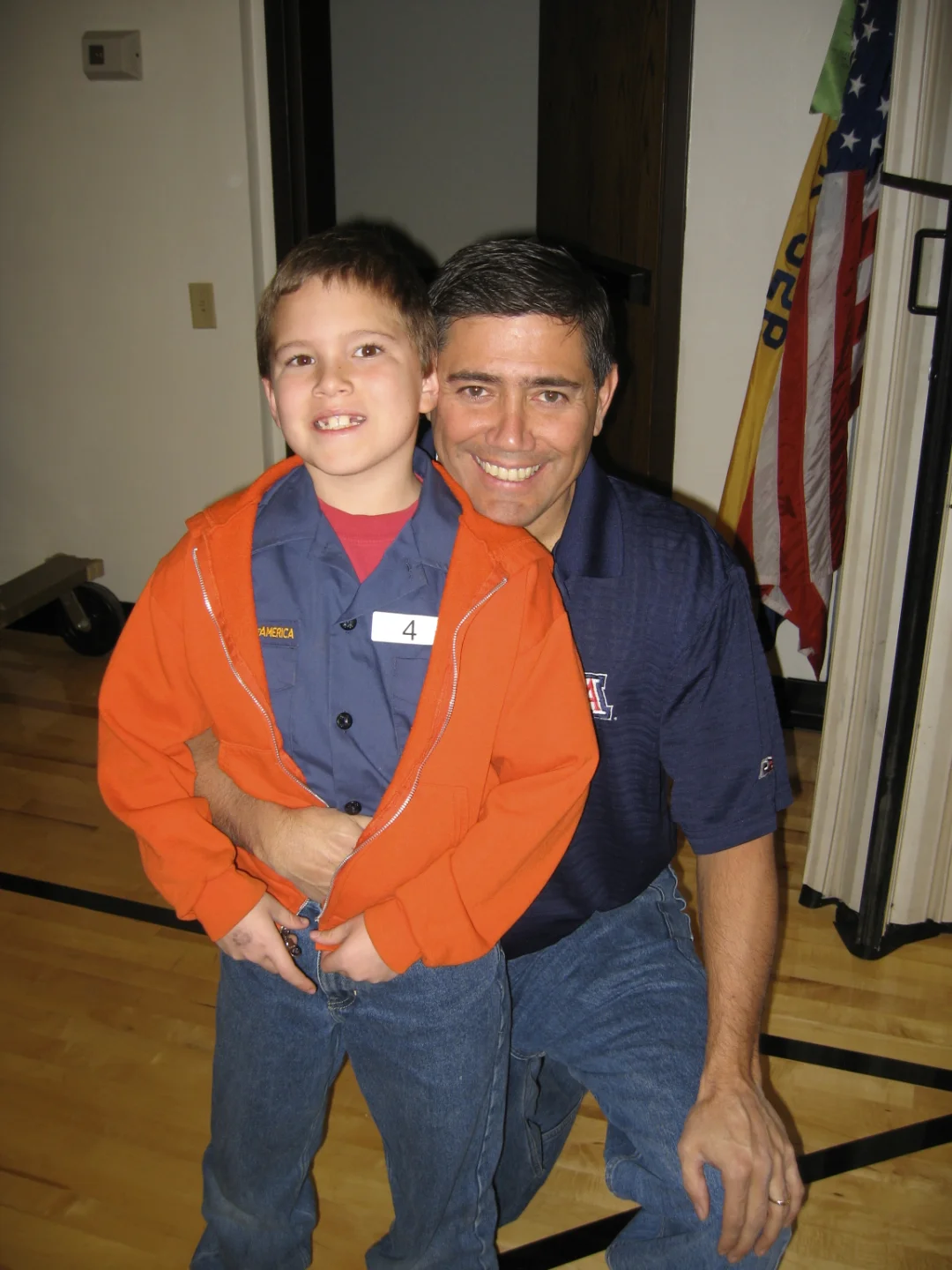 2008. Koleden and Luis at a Scouting Pinewood Derby event. 