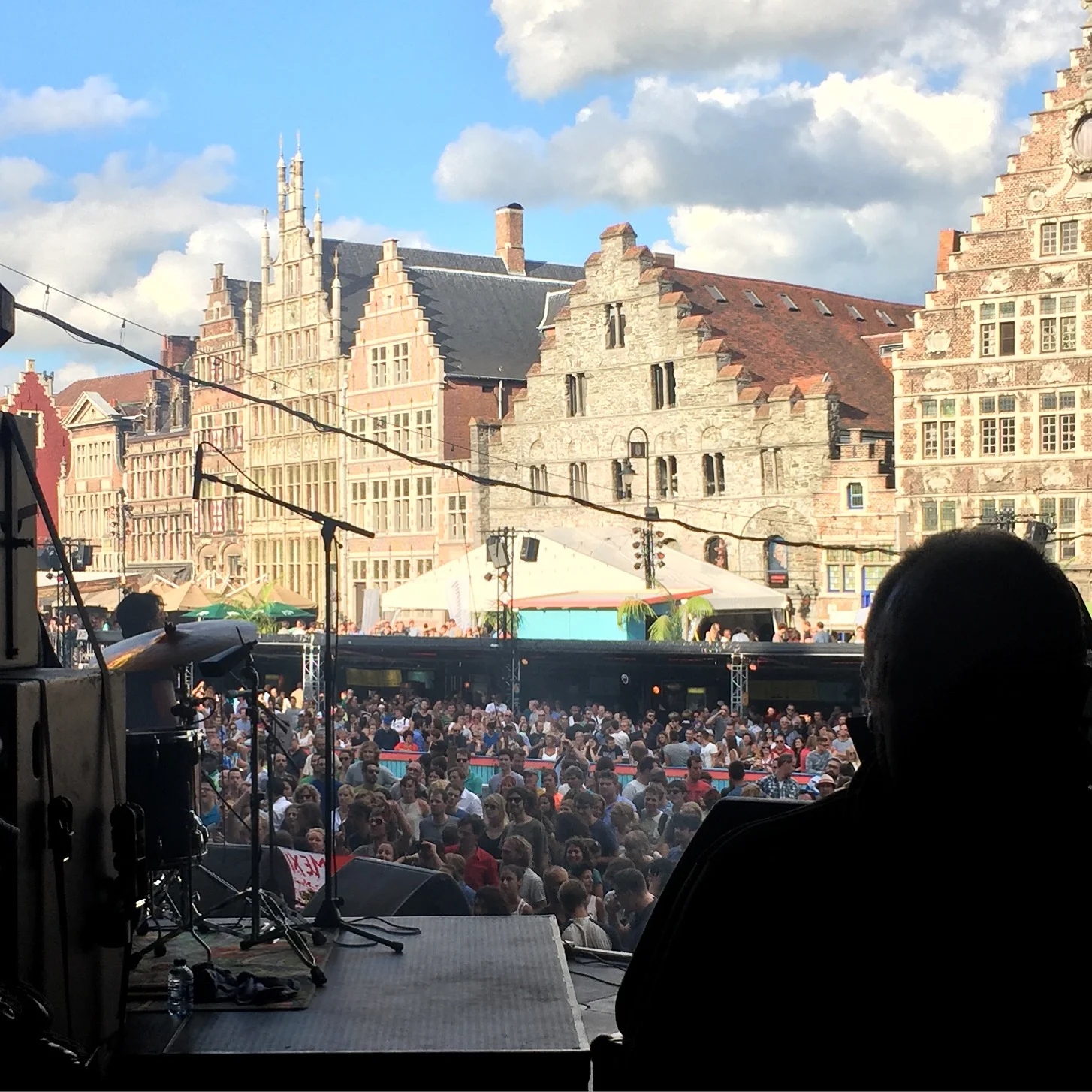 Getting ready to hit the stage at the Pole Pole festival in Ghent, Belgium