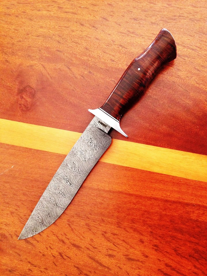 Bruce Barnett AUS Twist Damascus Ringed Gidgee Handle