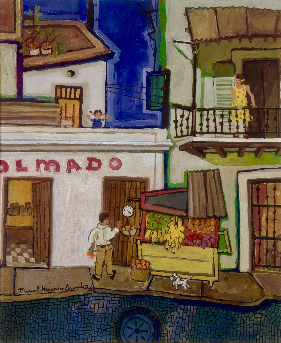 Hernández Acevedo, Manuel. Revendón. Óleo sobre masonite, 24 1/4" x 20", 1966, Colección Reyes Veray.