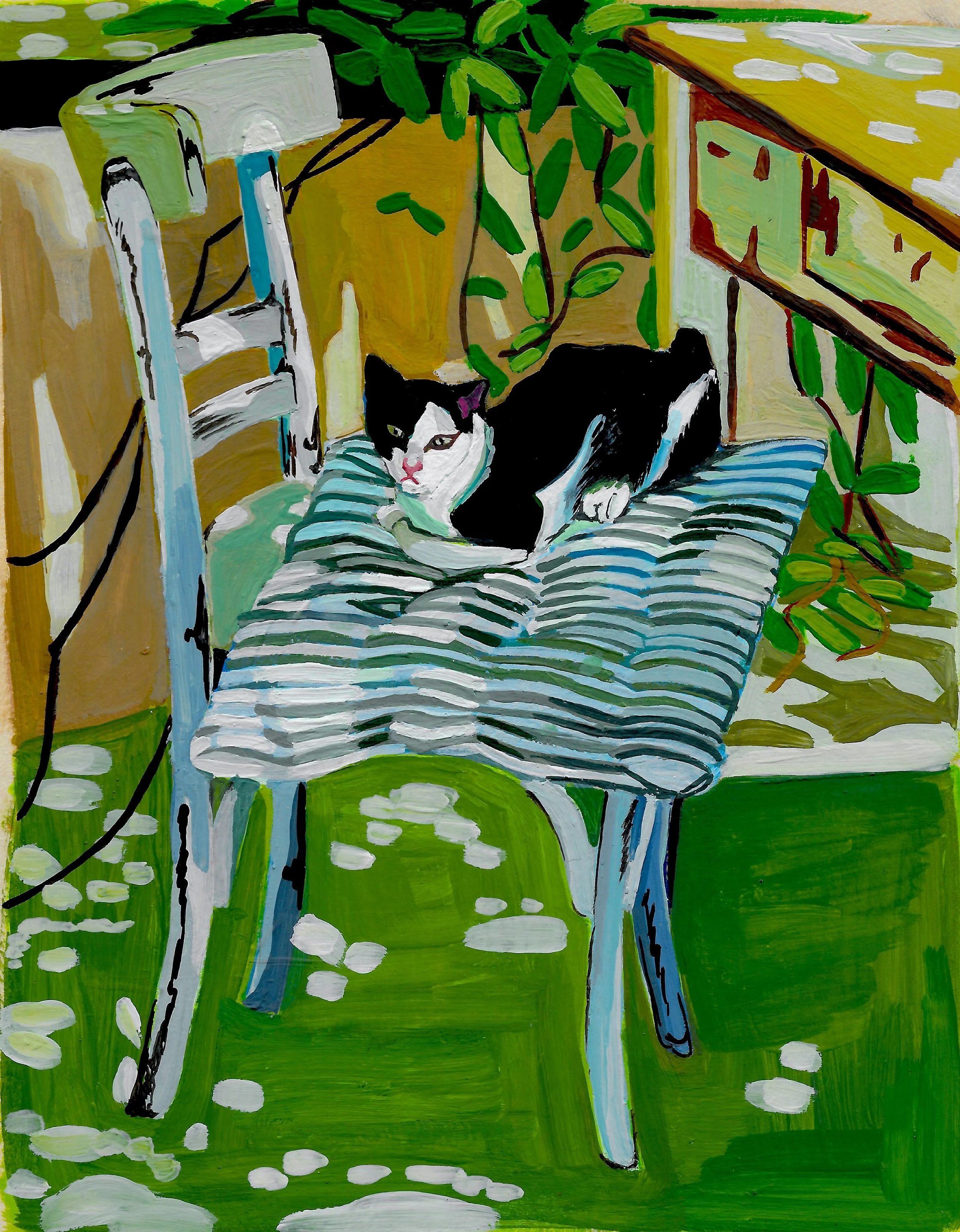 Cretan Cat - gouache on paper - Ava Field 1.jpeg