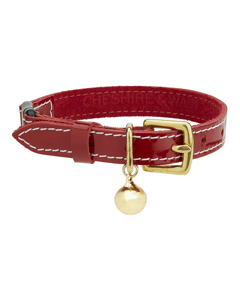 red leather cat collar