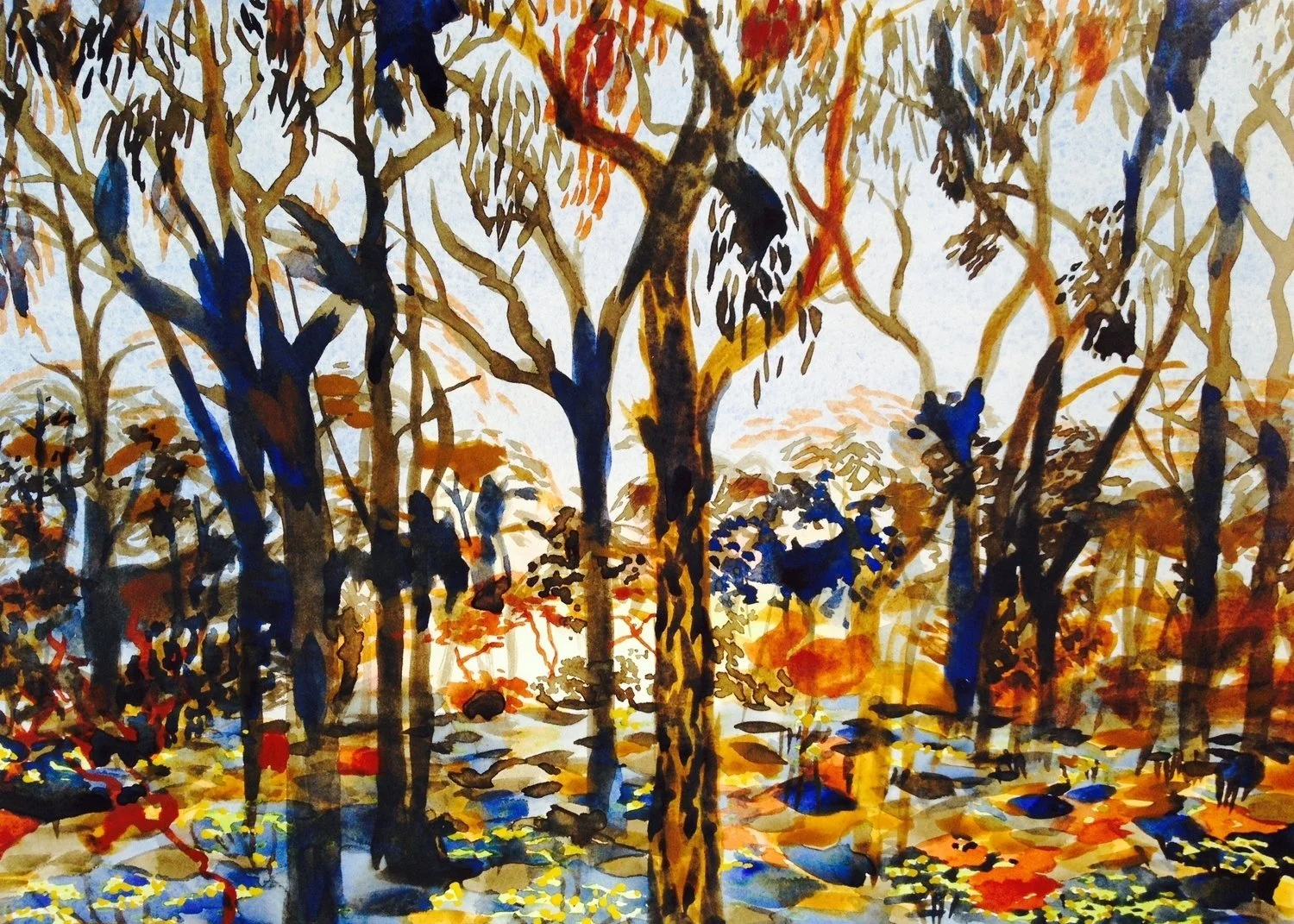 Coalesence, watercolor on paper, 11 x 15", 2014 (Collection of Bruce and Diane Gregory)