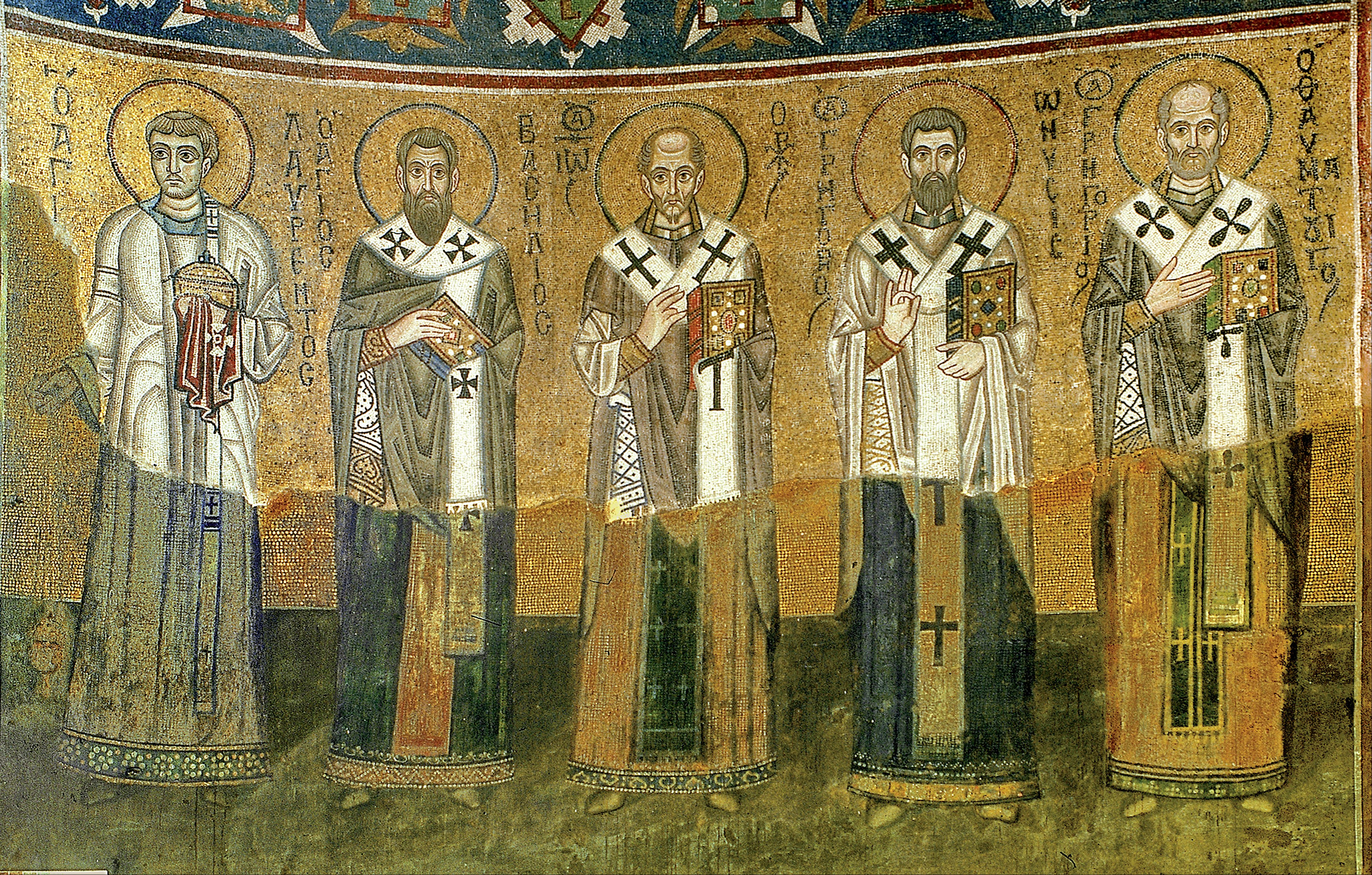Русские православные святители. Мозаики Софии Киевской Святительский чин.