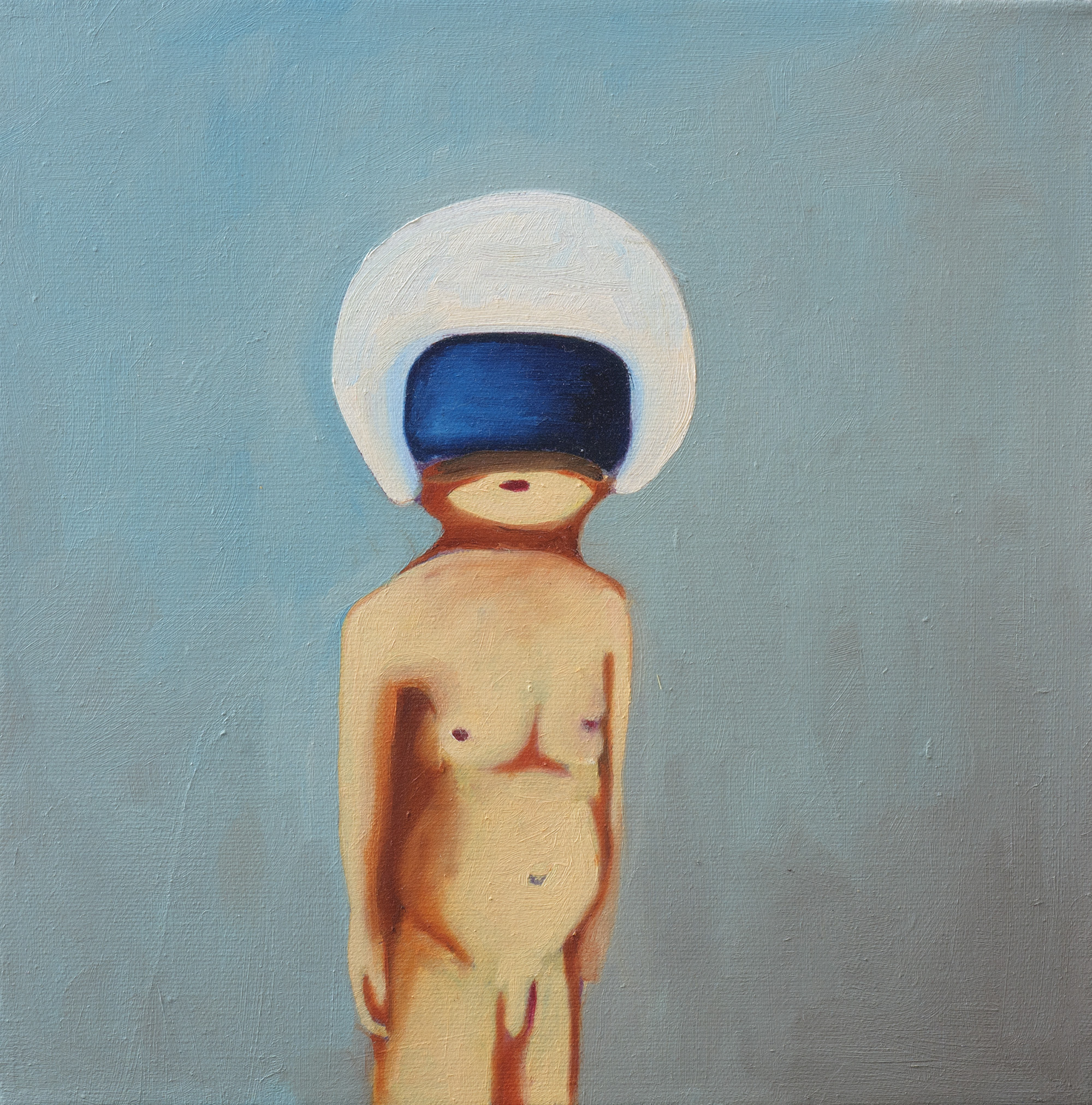   her friend... he cant see   2014   oil on canvas, 30x30 cm&nbsp;  