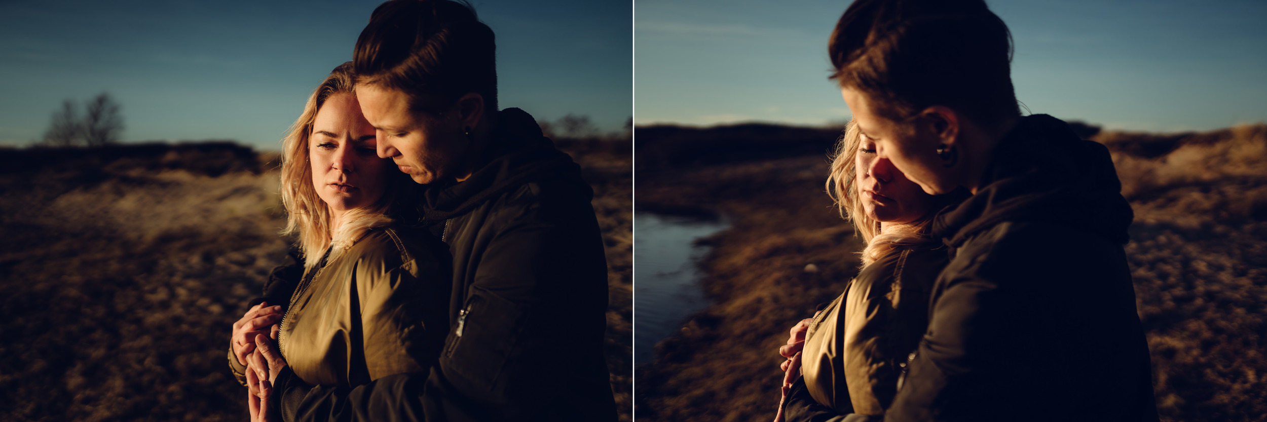 intiem en emotioneel portret van loveshoot in Amsterdam en Bloemendaal