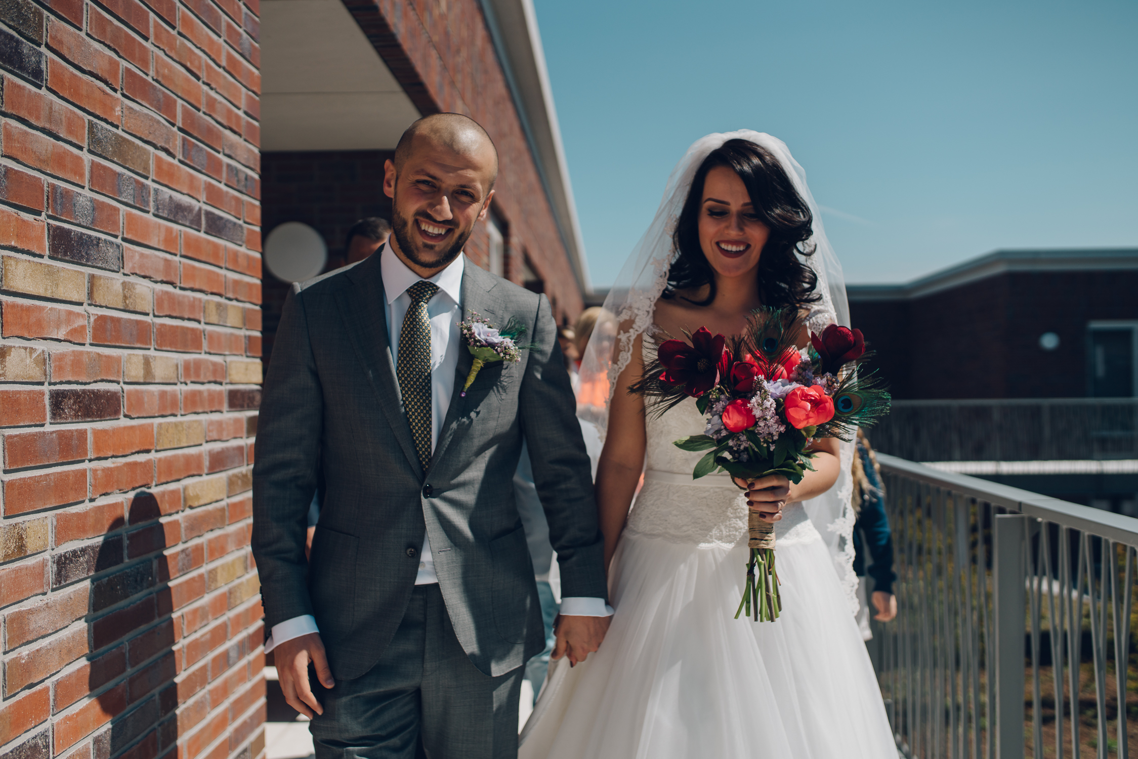 bridal couple on way to ceremony