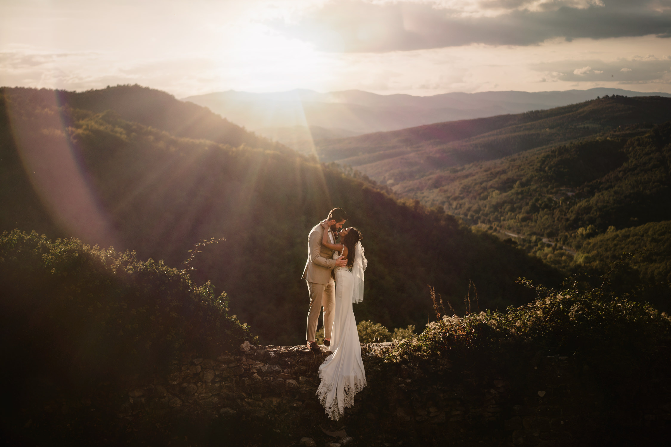best destination wedding photographer netherlands mark hadden couple on landscape