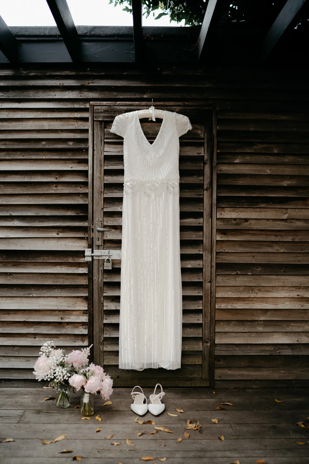 destination wedding photography london dress hanging