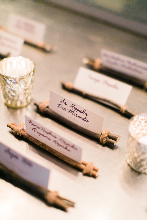 Natural DIY wedding name card holder photography