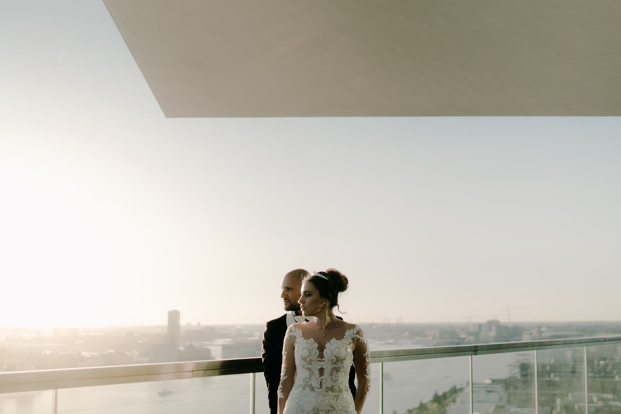 adam toren loft wedding photo shoot on loft balcony