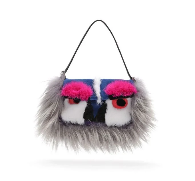 Fendi Fur Mini Monster Baguette Bag