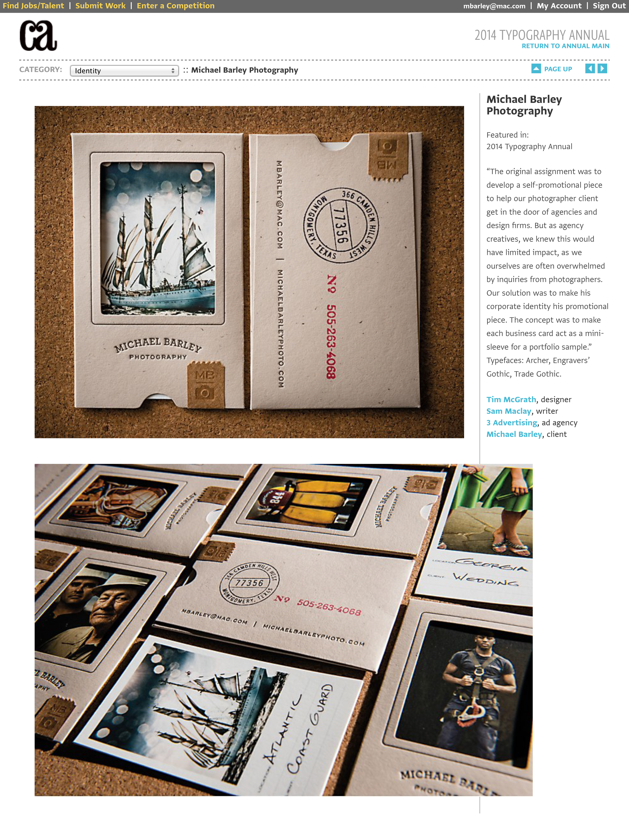 3 advertising and Tim McGrath absolutely knocked it out of the park with the concept and design of my busines cards.