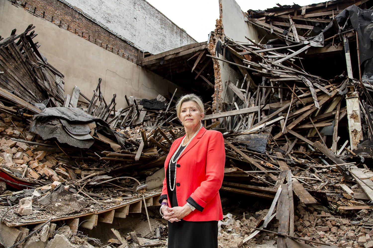Karen E. Segrave | KES Photo
Debe Hollingsworth, mayor of Pine Bluff stands in front of what was the Band Museum along the 400 block of Main Street in Pine Bluff on Wednesday afternoon.
