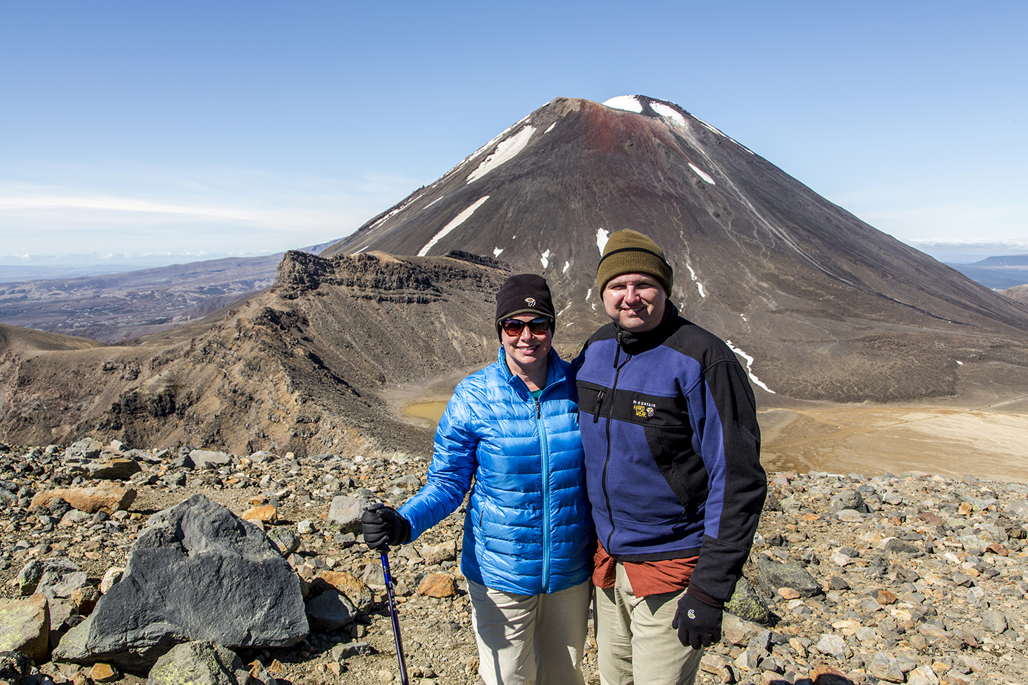 Me and Mike at the top of the Red Crater. Mount Ngauruhoe is to our backs.